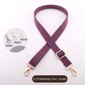 Adjustable purple 2.5cm ribbed shoulder strap with light gold hardware for crossbody bags - Purple