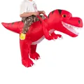 Funny inflatable red riding T-Rex dinosaur costume for Halloween party performance - Riding A Red Tyrannosaurus Rex / One Size