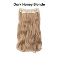 One piece clip-in hair extension with five clips in Dark Honey Blonde wavy style - Dark Honey Blonde