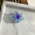 Blue-purple gradient flower hair claw clip with glitter finish for women - 4cm / Purple (Small)