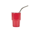 Red 3oz stainless steel tumbler with clear lid and straw for sublimation - Red (conical) / 3oz