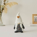 Gnome en tricot avec tresses blanches et motif cœur pour amateurs de café - Noir Café Femme