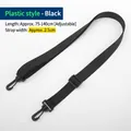 Tracolla regolabile in nylon nero da 2,5 cm con ganci in plastica, 75-140 cm - Gancio in plastica - Larghezza 2.5cm