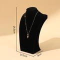 Black velvet portrait mannequin bust for necklace display with dimensions 24.5cm height - H-Type 25cm Black Velvet