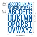 Detailed blue vinyl letter stickers with 1-inch and 2-inch sizes for DIY crafts - 22*27.5cm / Dark Blue