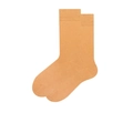 Klassische senfgelbe gerippte Baumwollsocken im minimalistischen Retro-Stil für Damen - Kiesgelb