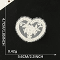 White heart-shaped lace applique with floral embroidery for DIY craft accessories - Floral Heart Applique (12)