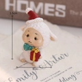 Christmas resin sheep figurine with red hat and green bow, height 5.5cm, warm festive decor - Christmas Sheep