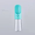 Mint blue portable dog water bottle with extended drinking trough and locking button - Angel Blue Water Style / With Rabbit Ear Decoration