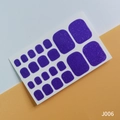 Sparkling purple glitter adhesive toe nail stickers set in variety of sizes J006 - J006 Purple Glitter