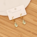 Detail of gold teardrop earrings with spiral enamel on stainless steel card - 8# Teardrop Shape Spiral Enamel Texture