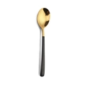 Elegante cucchiaio ovale in acciaio inox dorato con manico nero per set di posate - Cucchiaio da Tavola Nero e Oro