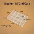 15-compartment transparent PP plastic storage box with hinged lid for small beads - Medium 15 Compartments/14.8x10.3x1.7cm