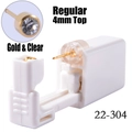 Sterile disposable ear piercing tool with 4mm gold clear crystal stud variant - 4mm Gold & Clear