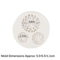 5.5cm round white silicone floral mold with three sizes of lotus flower patterns for DIY - Daisy Style (15-1085) / Gray