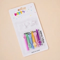 Set of 6 colorful slim birthday candles with heart accents in blister card packaging - Mixed Color Colorful Hearts / 6Pcs/Set / Colorful Heart