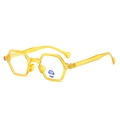 Fashionable translucent yellow hexagonal sunglasses with anti-blue light protection - Yellow Frame Clear Lens (Anti-Blue Light)