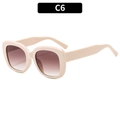 Square jelly beige oversized sunglasses with gradient brown lenses and wide temples - Beige Frame Tea Lens