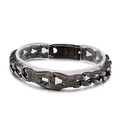 Pulsera de cadena cubana vintage para hombre en acero inoxidable 316L gris oscuro - 22cm / Color gunmetal