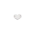 Polished stainless steel heart-shaped pendant with double holes for DIY jewelry - 12mm / Steel