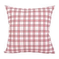 Red and white checkered Christmas pillow cover in rustic linen texture for home decor - TQR73-9 Red White Fine Plaid Pattern