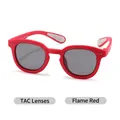 Occhiali da sole polarizzati per bambini rosso fiamma con montatura in silicone opaco - Lenti Polarizzate TAC / Rosso Fiamma