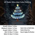 Christmas tree static window sticker with sizing chart from 40x50cm to 120x145cm - Blue-Purple Gradient Tree (SDUV-202) / Small (40x50cm)
