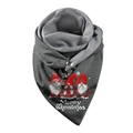 Christmas button scarf in grey with festive gnome print and Merry Christmas text - 34-Grey Christmas Gnome