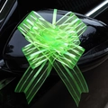 Vibrant translucent green organza bow ribbon for wedding car decoration 5cm - Fruit Green