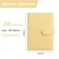 A6 yellow PU leather loose-leaf notebook cover with snap closure, size 130x189mm - A6 Casing / A6 - Yellow (single Shell)