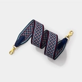 Fashionable woven wide shoulder strap with red blue wavy patterns and gold metal clasps - L 70cm W 5cm / Blue Silver Buckle