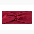 Elastisches rotes Yoga-Stirnband für Damen mit einem schicken Knoten-Detail - Dunkelrot