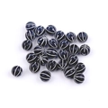 DIY basketball themed acrylic beads for jewelry making with blue and white stripes - 12mm Black Basketball