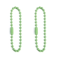 Dos cadenas de bolas de metal verde claro macaron para llaveros y accesorios de DIY - verde claro