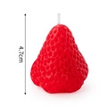 Realistic red strawberry shaped candle with texture and 4.7cm height measurement - Scented Strawberry Candle Large / 1 Piece / Red