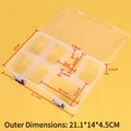 8-grid transparent plastic organizer box with blue latches for small parts storage - Fixed Large 7-Compartment (21.1x14x4.5cm)