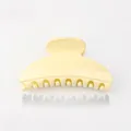 Elegant cream yellow hair claw clip in glossy resin for thin hair styling accessories - Light Yellow