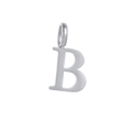 Minimalist silver stainless steel letter B pendant with a polished metallic finish - Steel B