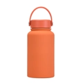 Bright orange 650ml stainless steel sports water bottle with matte finish and handle - 650ml / Regular Fit / Cinnabar Orange