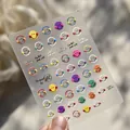 Embossed smiley face nail art stickers with colorful characters on transparent background - Letter Embossed Smile Face (to488)