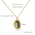 Collana in acciaio inossidabile placcato oro 18 carati con ciondolo in resina e misure - 45cm (Acciaio Inossidabile/Oro 18K/Resina) / Oro