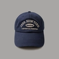 Vintage navy blue cotton baseball cap with 1989 New York embroidery in a centered studio view - M / Navy Blue