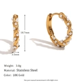 18K gold plated stainless steel wave earrings featuring round pearls for women - Irregular Twisted Hoop - Gold - Pearl
