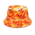 Detalle de la suave piel sintética y el patrón tie-dye naranja vibrante en el sombrero - M (56-58cm) / Tie-Dye Amarillo