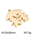 Colgante de pareja animada bajo paraguas en acero dorado para collar artesanal - Estilo Dorado 1 (KLJ2343-Z)