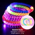 Glow-in-the-dark acrylic bubble bracelet with colorful LED lights in various bead colors - Bead Style/Multicolor