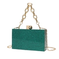 Pochette de soirée en acrylique vert pailleté avec bandoulière chaîne dorée chic - Vert à Paillettes Fines