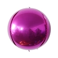 Metallic rose pink 4D round foil balloon with shiny reflective surface for party decoration - 10" / Rose Red
