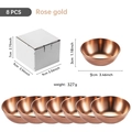 8er Set Edelstahl Saucenschalen in Roségold mit weißer Verpackungsschachtel - Roségold Groß 8 Stück