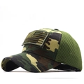 Tactische camouflage honkbalpet met mesh achterkant en USA vlag patch voor buiten - Jungle Digitale Camouflage(04)
